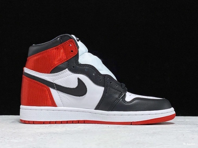 Rep TBK Air Black Toe High Satin Jordan 1 Retro CD0461-016 0627